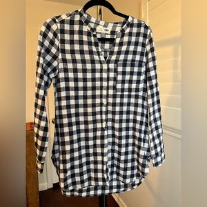 Linen plad tunic shirt